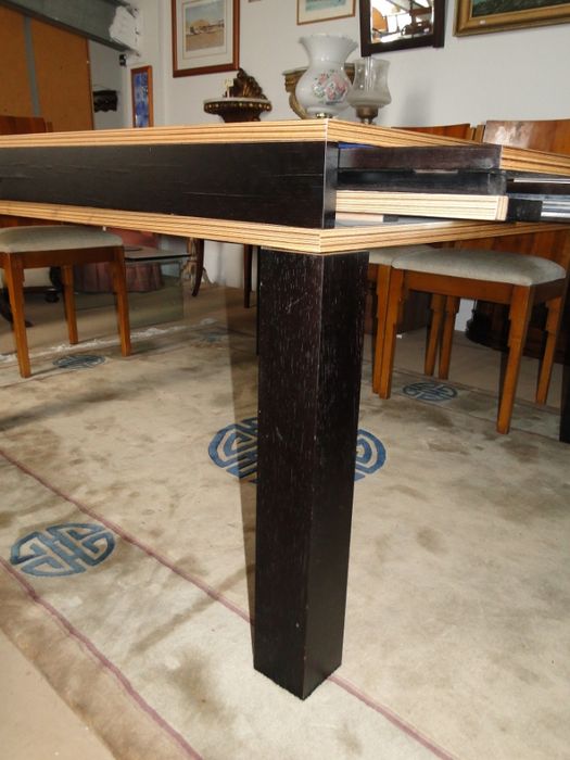 Magnifica mesa de sala ou escritório em madeira maciça - Extensível -