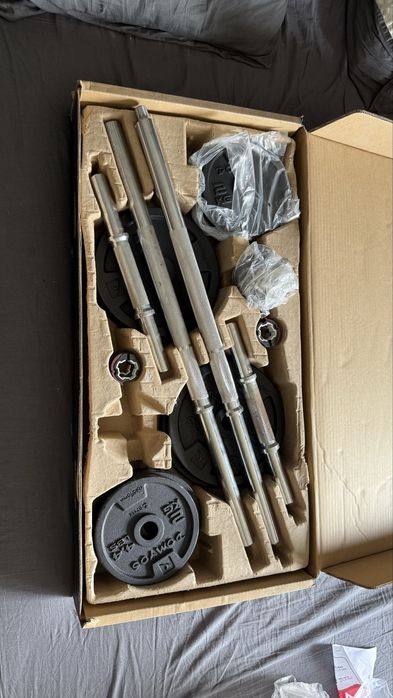 Halteres de Musculação 50 kg Disco Ferro Fundido 80 % Reciclado (Conjunto)