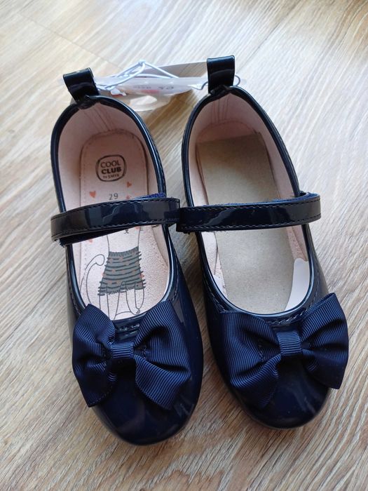 Nowe baletki baleriny lakierki granatowe 29