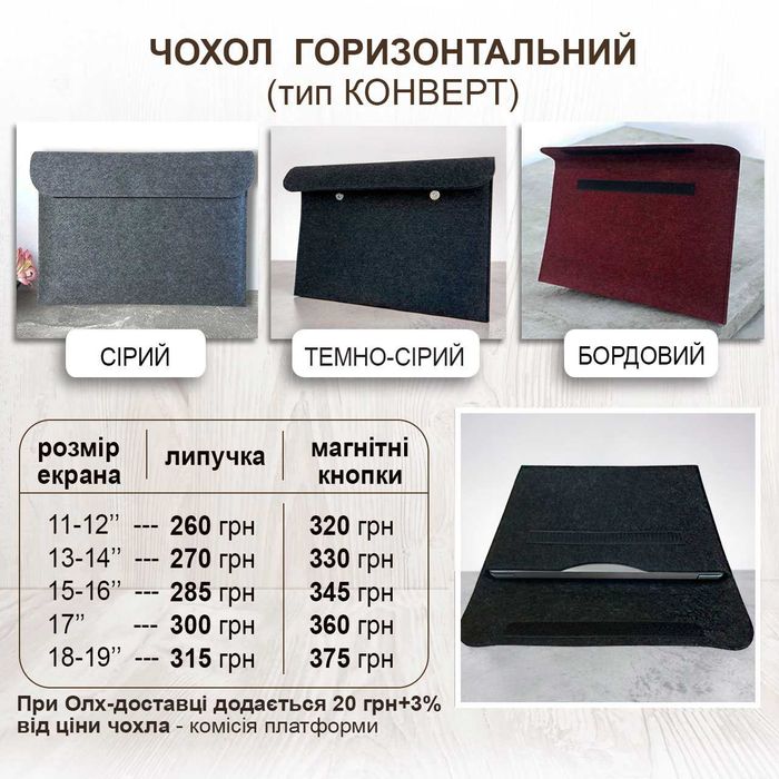 Чохол сумка папка для ноутбука, екрана 11-19'' Acer Asus Mac Lenovo тощо