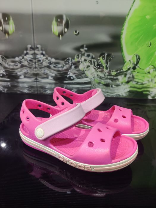 Crocs różowe sandały na rzepy c10 27-28