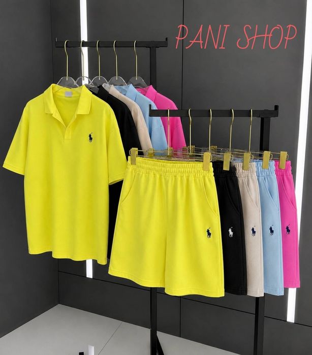 ‼️ Жіночий літній костюм з накаткою Polo: футболка та шорти. ОПТ та роздріб. Розміри: 42-44, 46-48, 50-52