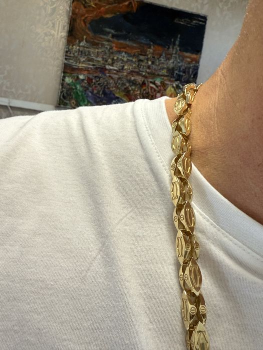 Złoty łancuszek Cartier pr.585 Nowy 210,8g/70cm(8028)