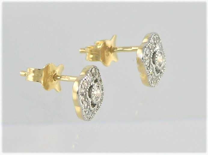 Kolczyki złote z cyrkoniami na sztyft próba 585