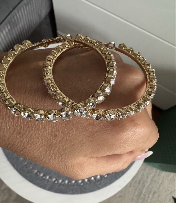 Kolczyki koła cyrkonie 5,5 cm