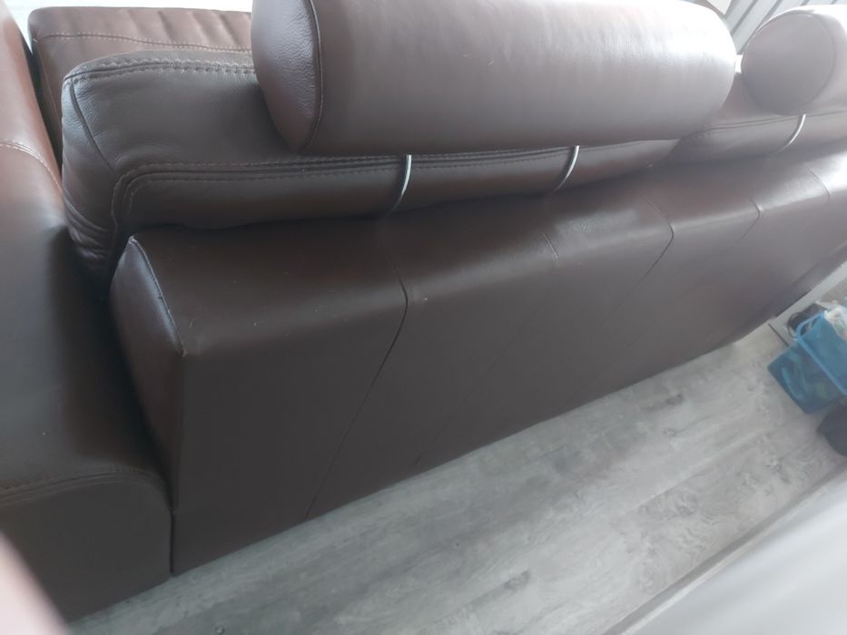 Sofa Bydgoskie Meble skóra brąz szer.190cm