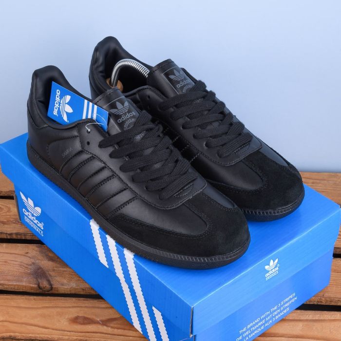 (1967) SALE Кросівки кеди Adidas Samba повністю чорні (43 44 45 46) адідас