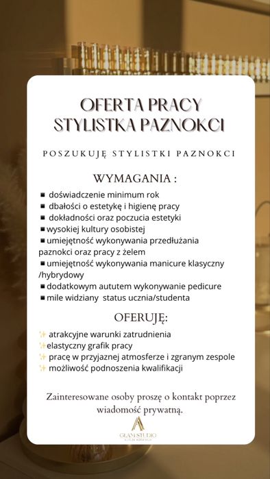 Poszukuje stylistki paznokci
