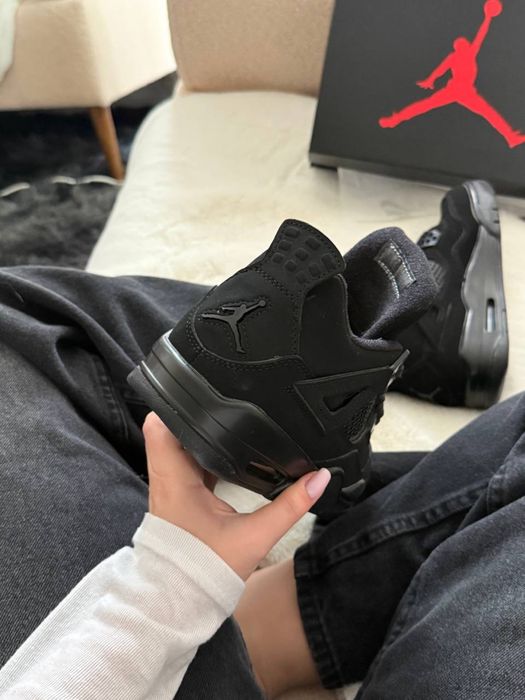 Кросівки Jordan 4 Black Cat | чорні джордан | нові