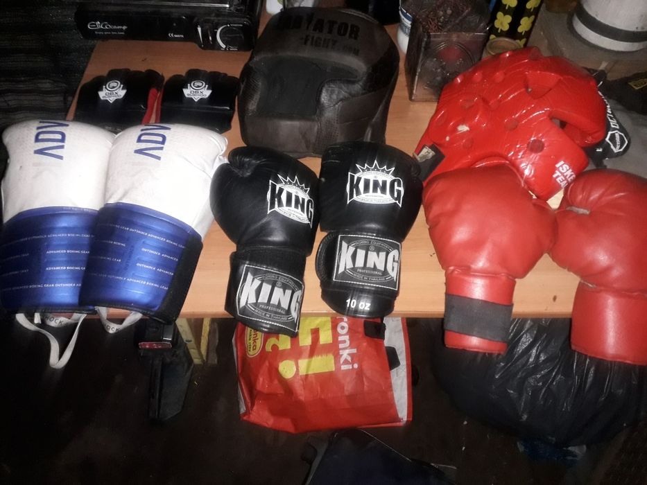Rękawice bokserskie Plus ochraniacze