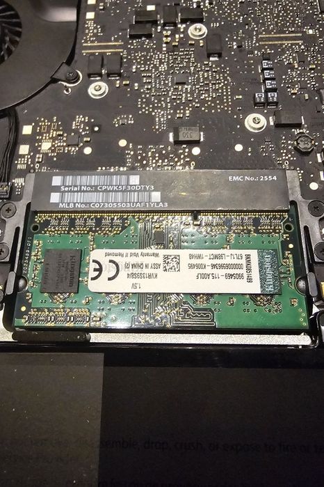 MacBook Pro A1278 Mid 2012 i5 8GB Ram Kingston 500GB HDD para peças