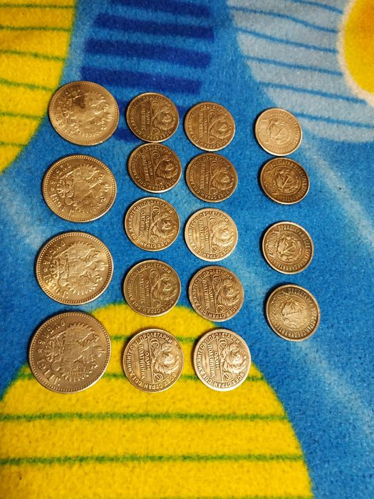 50 копійок СССР та рублі Миколи 2