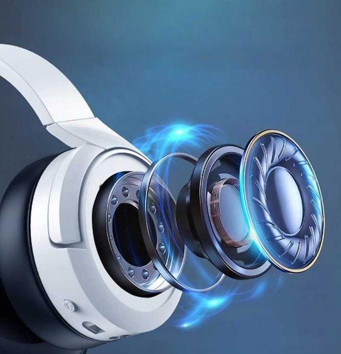 Słuchawki bezprzewodowe gamingowe z mikrofonem, LED, bluetooth 5,2