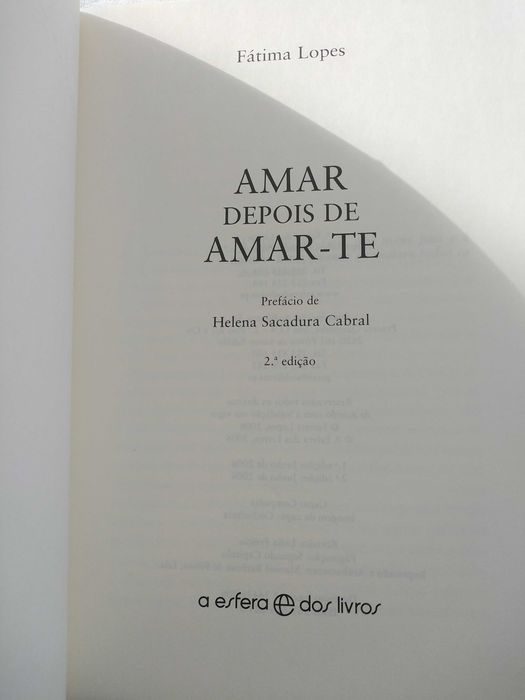 Livro Amar Depois de Amar-te - Fátima Lopes