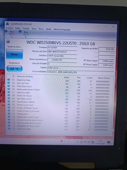 Disco duro 250gb wd 2.5 sata