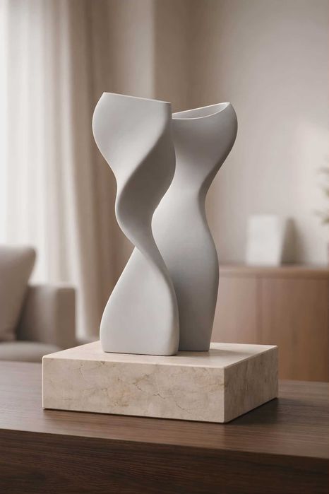 Escultura Abstrata "Twist" – Design Nórdico Minimalista