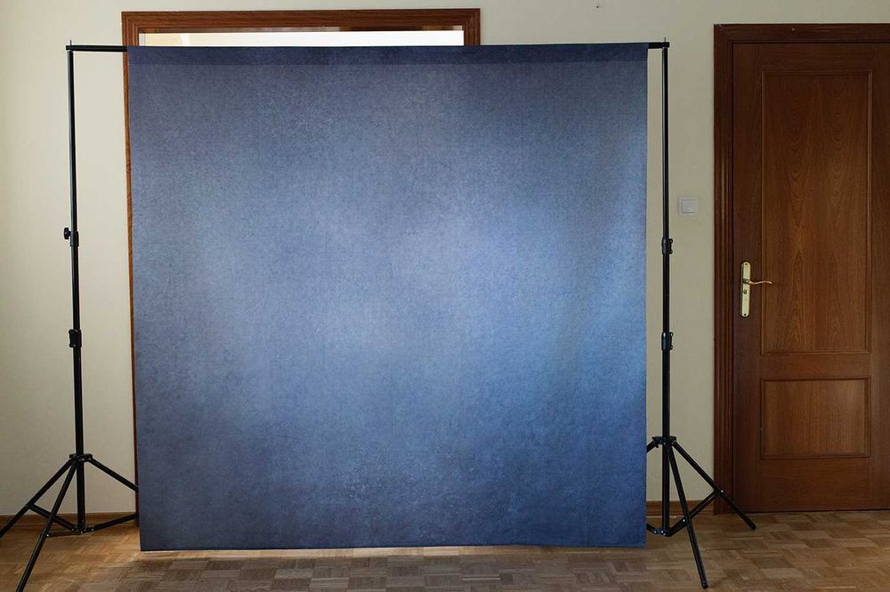 Materiałowe tło fotograficzne - niebieskie