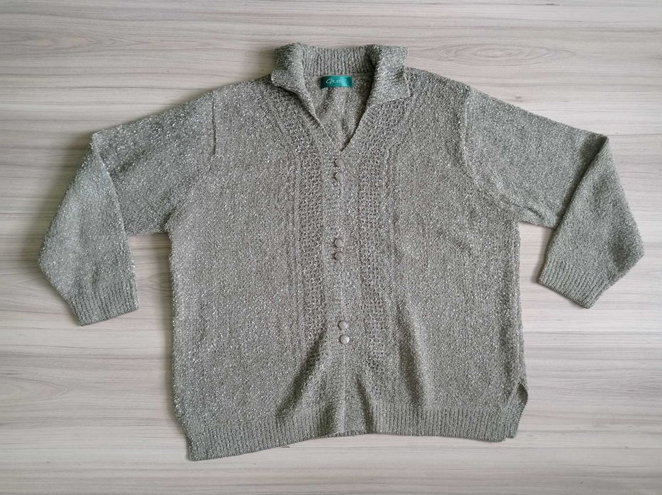 Damski sweter, wciągany, zielony