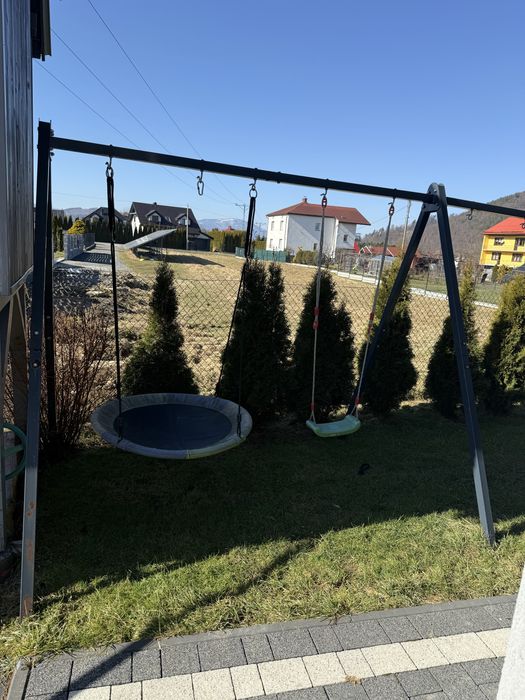 Rezerwacja Huśtawka metalowa dla dzieci ogrodowa grafitowa