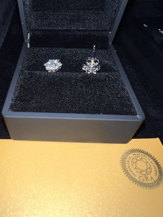 Kolczyki srebrne 925 z diamentami Moissanite 1 karat walentynki