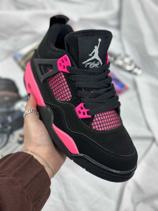 Жіночі Кросівки Nike Jordan 4 Black Pink, кроссовки Jordan