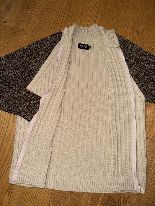 Sweter męski na zamek, beżowy, rozm. L
