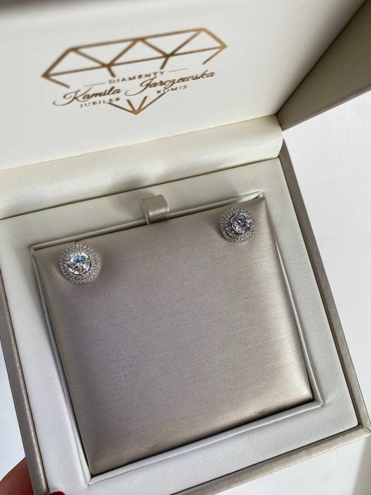 Kolczyki HALO z diamentami 2.52 CT VS2/G Certyfikat IGI