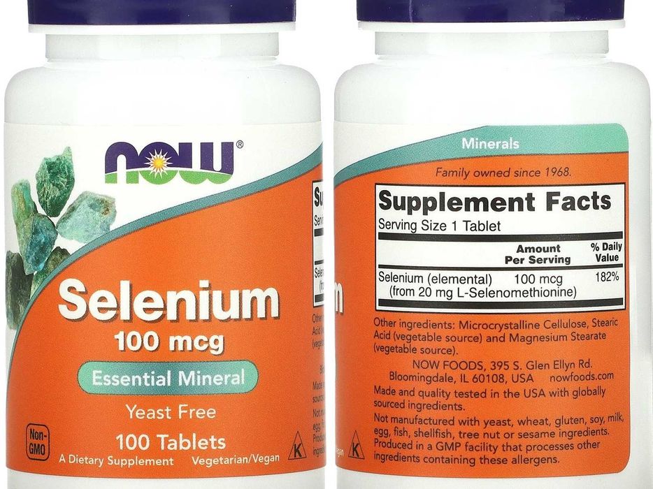 Селен, цинк піколінат хелат цитрат мінеральна добавка Now Foods