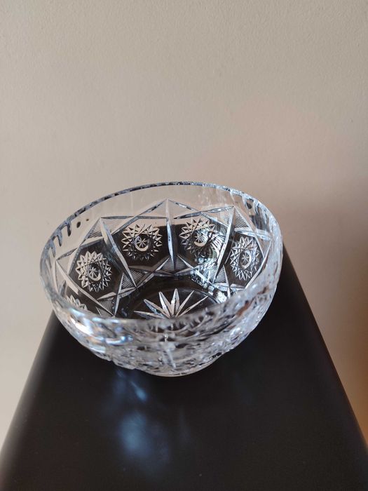 Kryształowa salaterka, owocarka, miseczka, PRL, vintage