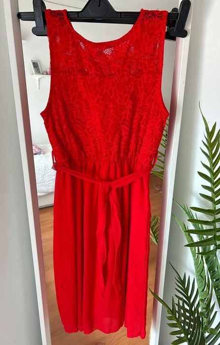 Vestido vermelho de cerimónia