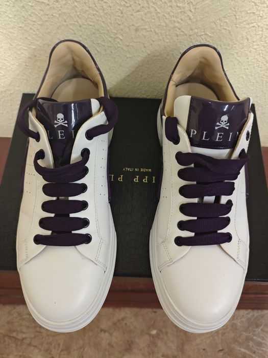 Шкіряні кросівки Philipp Plein Lo-Top Purple (оригінал)