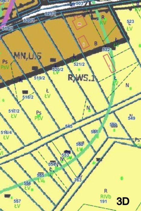 Działka budowlana 2216m2 i 488m2