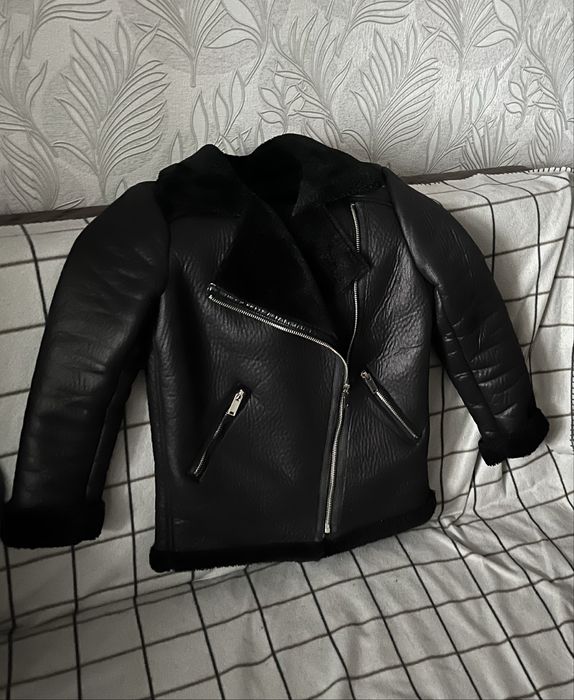 Дубленка куртка Zara текстиль иск.мех