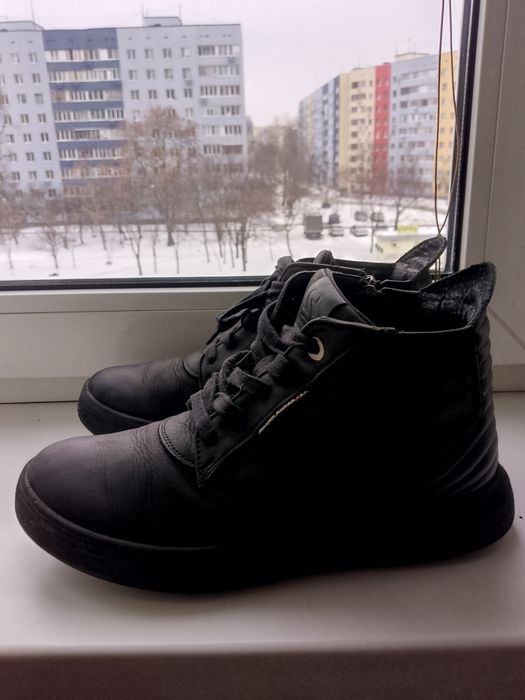 Ботинки Silver нубук кожа  нат мех.