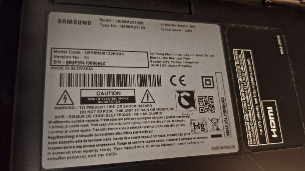 Samsung Smart TV 58 cali UE58MU6122K