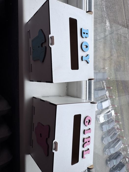 Коробка для для весільного конкурсу хлопчик-дівчинка