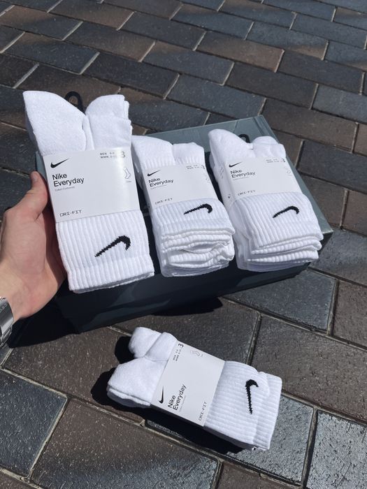 Носки Nike Everyday високі Cotton Cushioned білі 38-42, 42-46