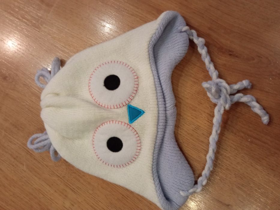 Czapka zimowa sowa wiązana r.9-12 m-cy