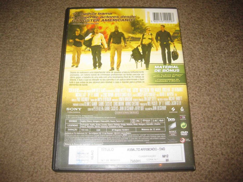 DVD "Assalto Arriscado" com Paul Walker/Raro!