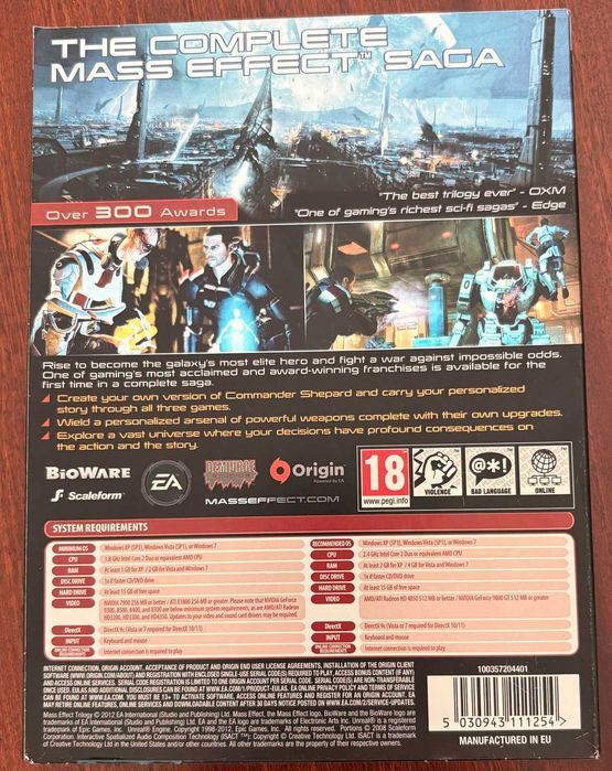 Jogo PC Trilogia Mass Effect