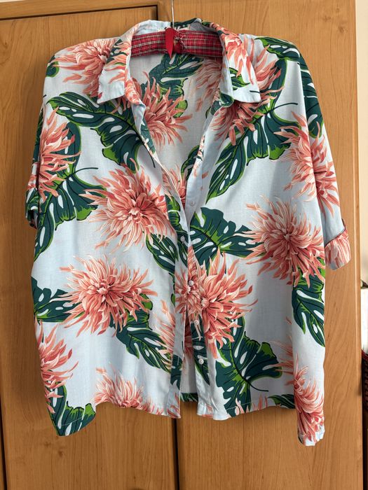 Mango casual bluzka koszulowa w kwiaty