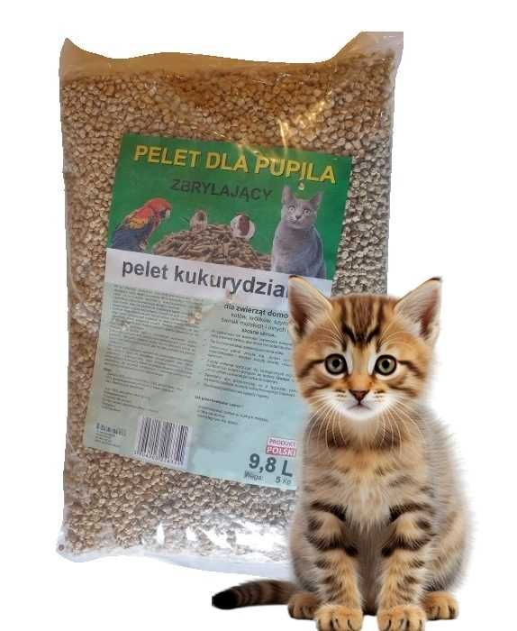 Pellet dla kota kukurydziany zbrylający 39,2L pochłania zapachy 0 pyłu