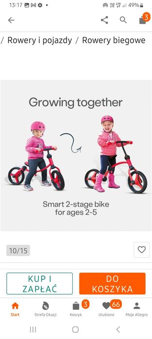 Smart trike rowerek biegowy startowy. Dwa w jednym.y