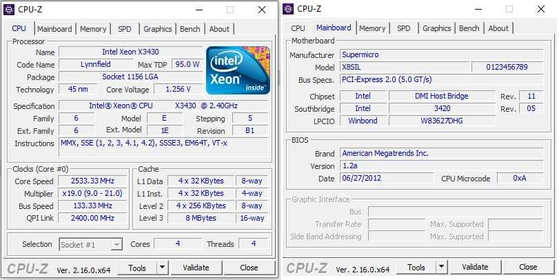 Сервер Supermicro X8SIL, Intel X3430, 16Gb DDR3, SAS 9240-4i, 2Tb HDD