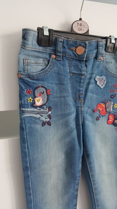 Spodnie jeansy z haftem George r.92-98 2-3lata