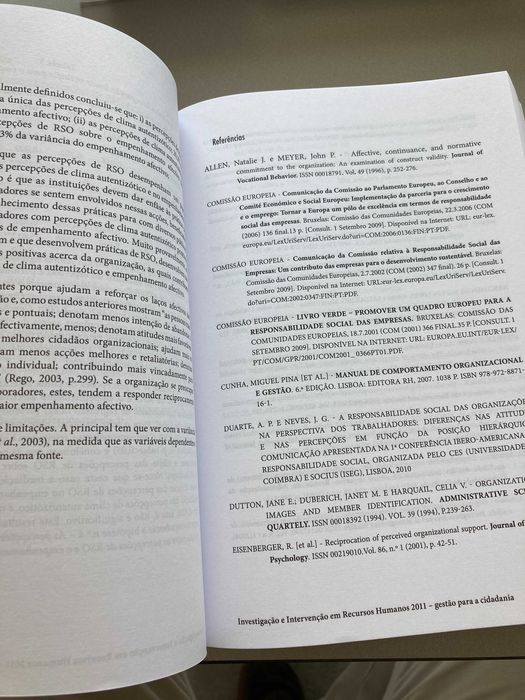 Investigação e Intervenção em Recursos Humanos Gestão para a Cidadania