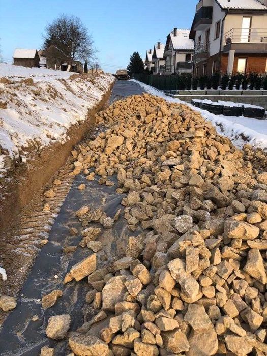 Budowa dróg dojazdowych, budowa i utwardzanie terenu,  Prace drogowe.