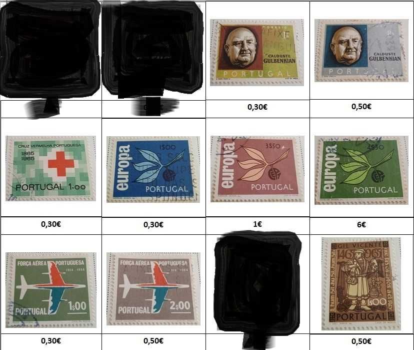 Vários Selos de Portugal 1898 a 1966