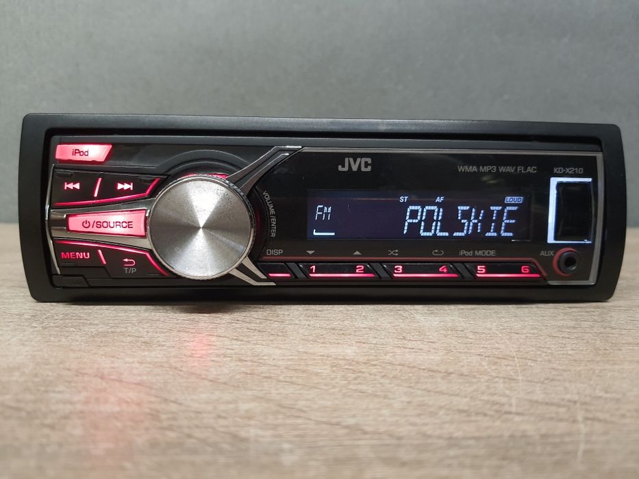 Radio samochodowe JVC KD-X210 USB z MP3 AUX, FLAC 4x50 RCA + Wzmacniacz Zadbane