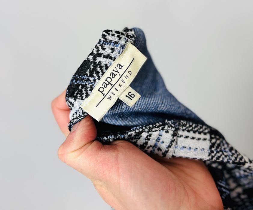 Tweedowa spódnica mini w kratę XXL 44